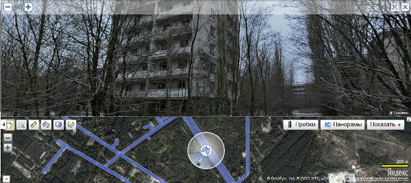Фотоэкскурсия по Припяти на Яндекс.Картах онлайн